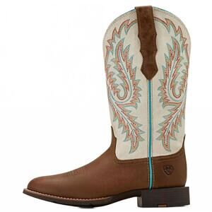 NEW ARIAT women's round toe stretchfit cowgirl boot in sandstorm/ivory